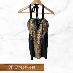 3R Streetwear size small bodycon halter mini dress